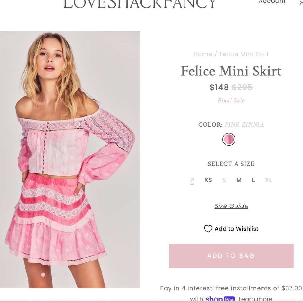 LoveShackFancy Felice Mini Skirt